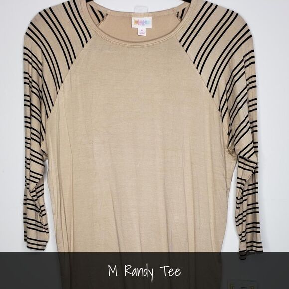 LuLaRoe Randy Medium Striped Sleeves NEW - Picture 1 of 1